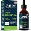 E2H Chlorophyll Liquid Drops - All-Natural Flavored Energy Booster Immune System Support and Internal Deodorant - Vegan - Gluten Free - Non-GMO - 2 Fl Oz