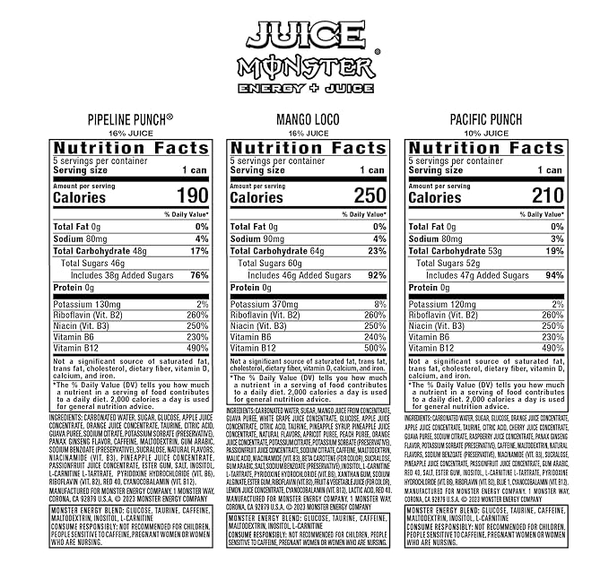 Monster Energy Juice Monster Variety Pack PPMLPP Energy Drink 16 Ounce | Energy + Juice Pack of 15