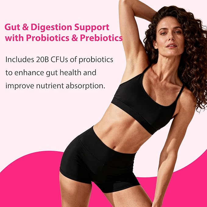Collagen Powder for Women Collagen Peptides Powder with Probiotics Prebiotic Collagen Protein for Skin Hair Bone &amp Joint | 16-in-1 Sugar-Free Formula Unflavored