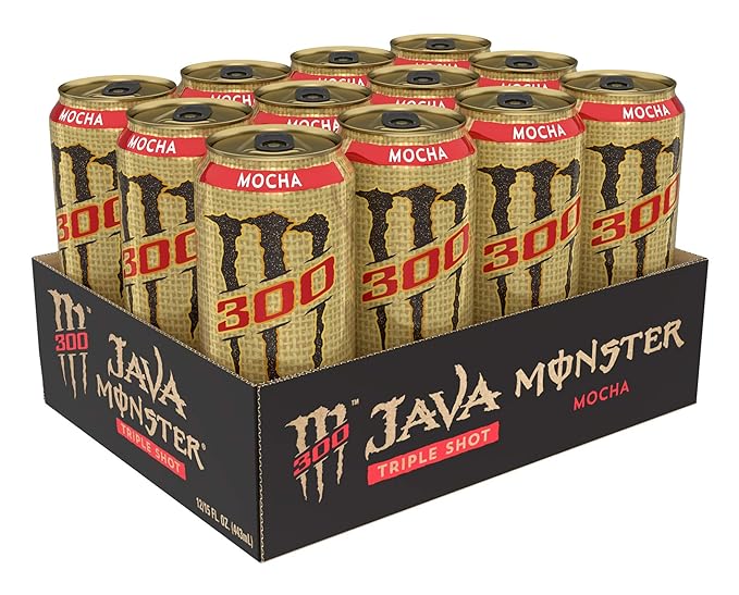 Monster Energy Java 300 Triple Shot Robust Coffee + Cream 15 Fl Oz | Pack of 12