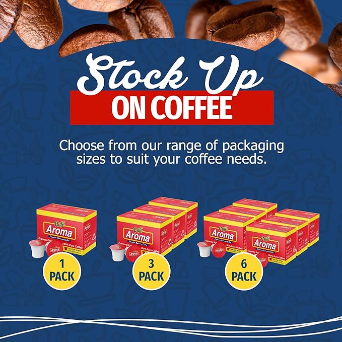 Café Aroma Espresso Single-Serve Pods Coffee K-Cups Compatible With Keµrig Authentic Cuban Style Coffee Espresso Coffee K-Cups 1-Pack (60 Count)