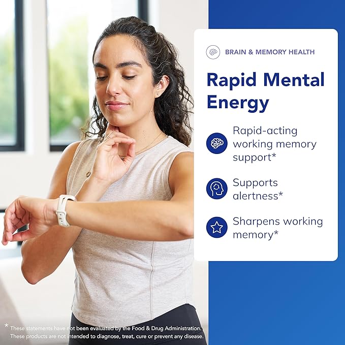 Pure Encapsulations Rapid Mental Energy - Vegan Memory Supplement to Support Brain Health - Ginkgo Biloba Extract Alpinia Galanga &amp American Ginseng Extract - Non-GMO &amp Gluten-Free - 30 Capsu