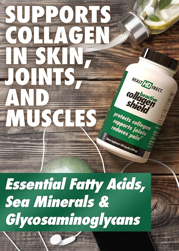 HEALTH DIRECT - BeActive Collagen Shield - 60 Capsules - Advanced Green-Lipped Mussel Supplement for Collagen Protection - Supports Skin Joints and Muscles