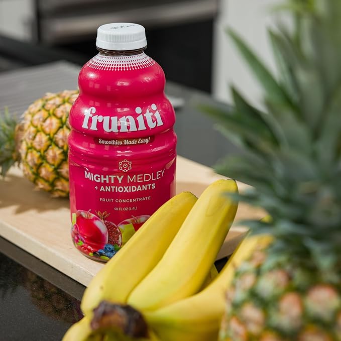 Fruniti Superfruit Medley Smoothie Mix - Antioxidant All-in-One Delicious - Tumeric Acai Goji Elderberry Blueberries Pomegranate Grape Skin Apple &amp Pineapple - Makes 24 Smoothies