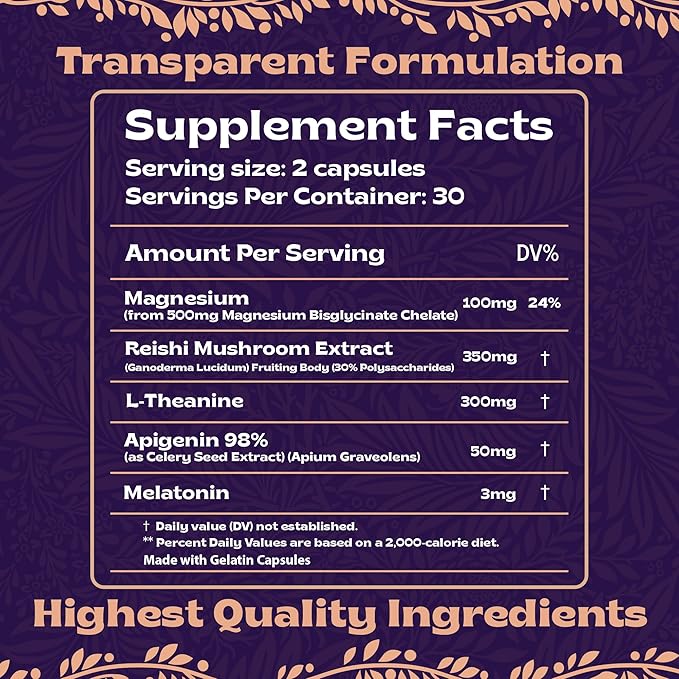 Natural Sleep Aid Magnesium Complex Bundle - Premium Sleep Support Supplement and Magnesium Supplement - One Month Supply Made in The USA