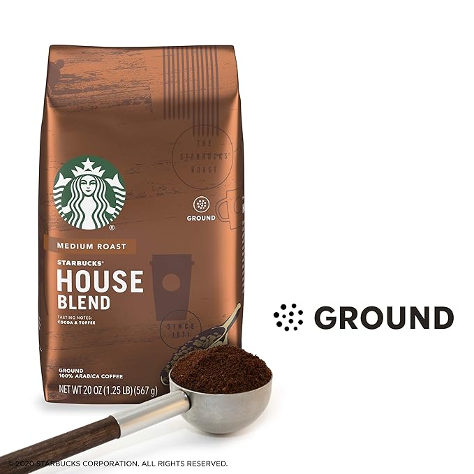 Starbucks Medium Roast Ground Coffee — House Blend — 100% Arabica — 1 bag (20 oz.)