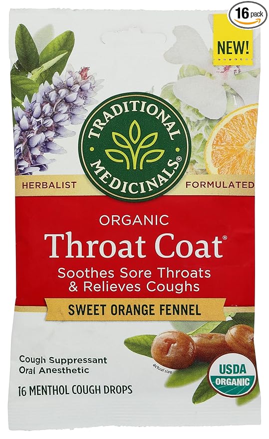 Traditional Medicinals Lozenge Sw Orange Fennel 16 Pc (Pack Of 12)