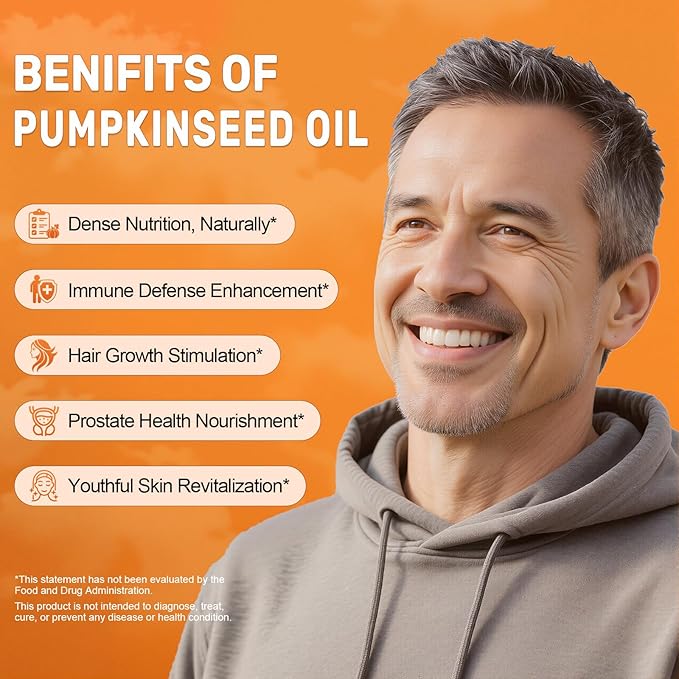 Pumpkin Seed Oil with Saw Palmetto Softgels 3000mg Per Serving 300/600 Softgels | Cold-Pressed with Essential Fatty Acids &amp Phytosterols | Supports Hair Urinary Bladder &amp Prostate Health |