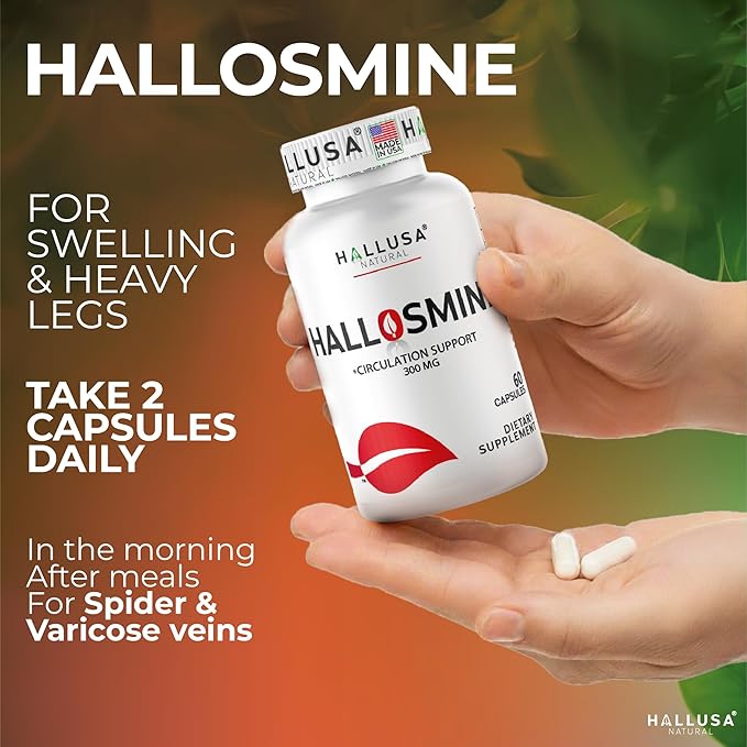 Hallusa Natural Diosmin Circulation - Support for Circulation and Veins - DIOSMIN - DIOSMINE- DIOSMINA - Circulation &amp Vein Support Supplement
