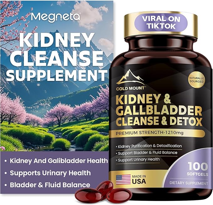 Kidney Cleanse Detox &amp Repair Kidney &amp Gallbladder Health Support Supplement with Cherry Nettle Leaf Cranberry &amp Dandelion Promotes Urinary Health Bladder &amp Fluid Balance 100 Sof