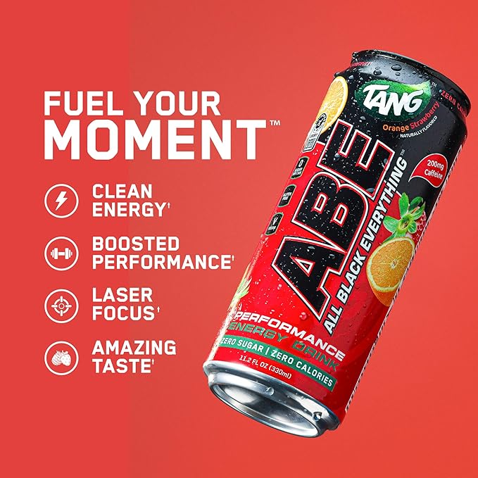 All Black Everything Sugar Free Energy Drink | Fruit Candy | 0 Calories | 12 Pack | 200mg Natural Caffeine | Pre-Workout Sport Drink for Men and Women