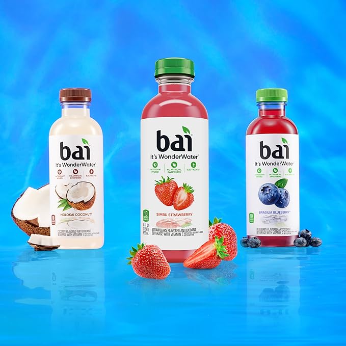 Bai Antioxidant Infused Water Beverage Simbu Strawberry 18 Fluid Ounce Bottle Pack of 12