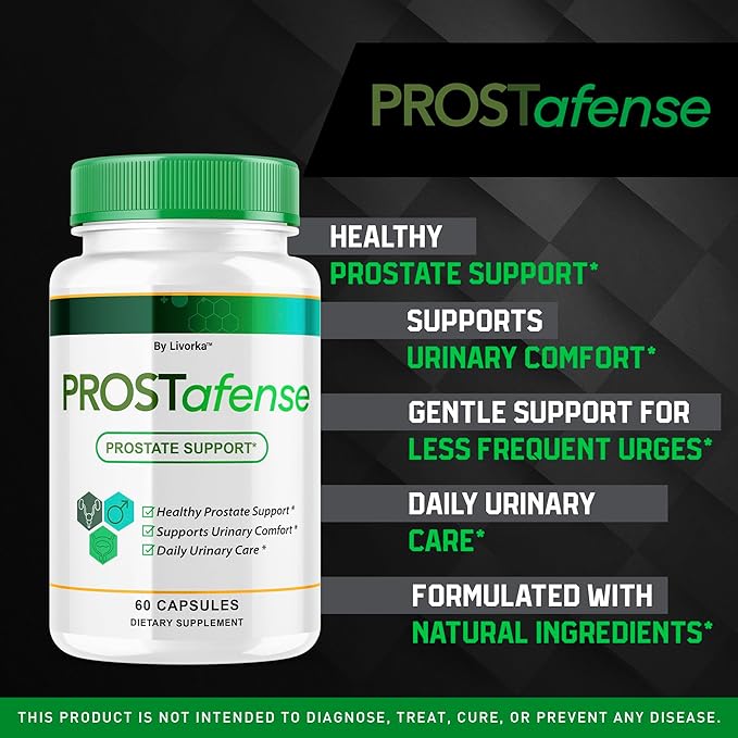 LIVORKA Prostafense Health Supplements for Men Capsules - Official Prostafense Pills All Natural Support Prostafence Maximum Strength Premium Formula for Daily Wellness 60 Capsules for 1 Month