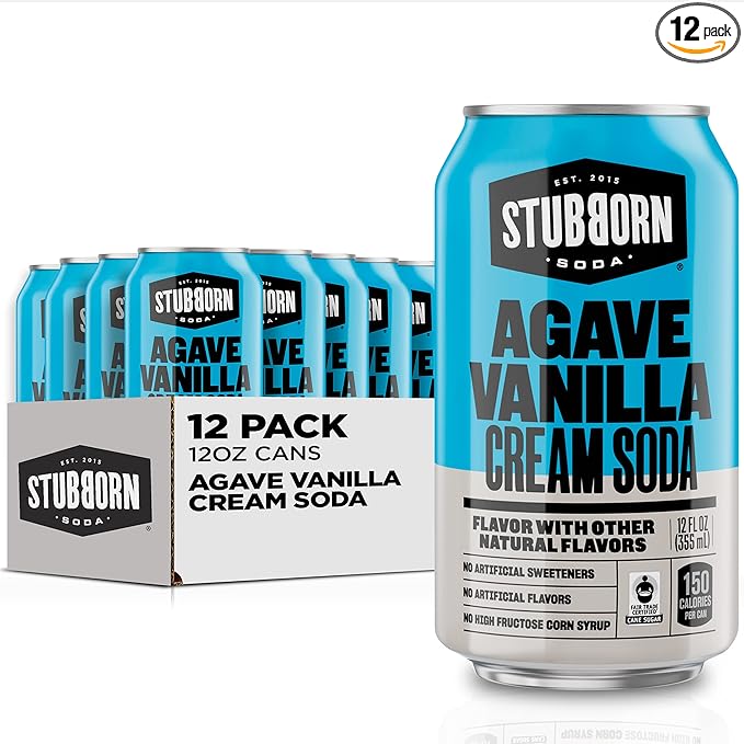STUBBORN SODA Agave Vanilla Cream Soda 12oz Cans (12 Pack)