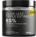 Toniiq 46620 mg Olive Leaf Extract Complex – with 85% Oleanolic Acid 50% Oleuropein &amp 20% Hydroxytyrosol - 50:1 Extract Ratio – 1000mg Extract Per Serving – Third-Party Tested – 120 Capsules