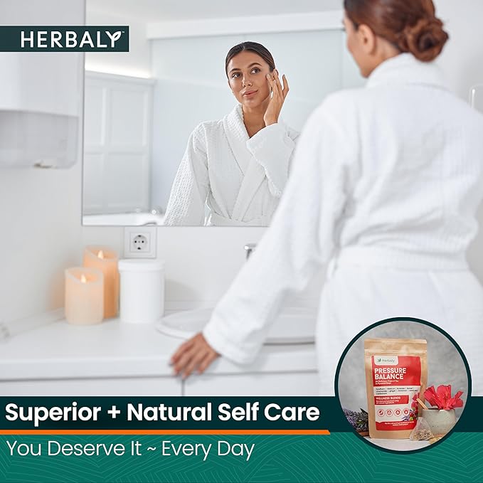 Herbaly Heart Functional Tea - 9 Superherbs - Natural Organic Non-GMO Caffeine-Free Sugar Free - 1 Pack 30 Pyramid Tea Bags