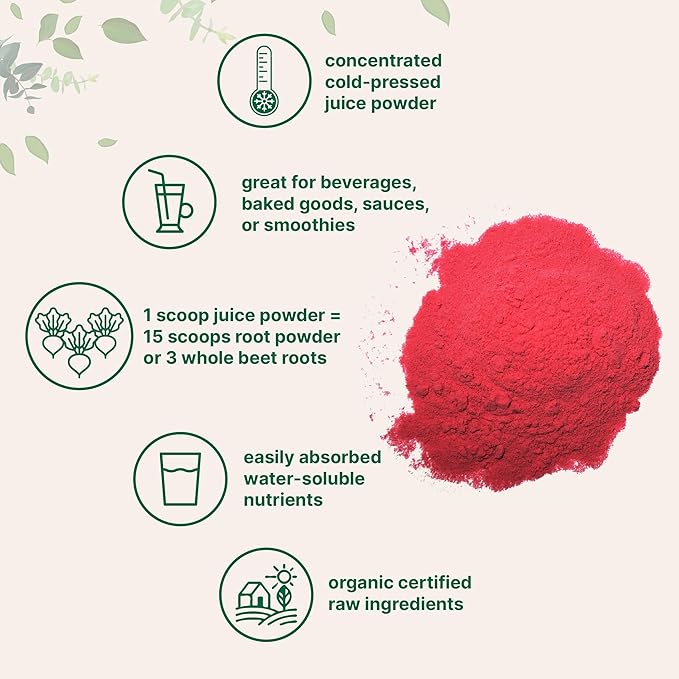Micro Ingredients Organic Beet Root Juice Powder 1 Pound | Cold Pressed Water Soluble High Concentrated Raw Beet Supplement | Superfood Drink Mix | Non-GMO Vegan Friendly Plant Based