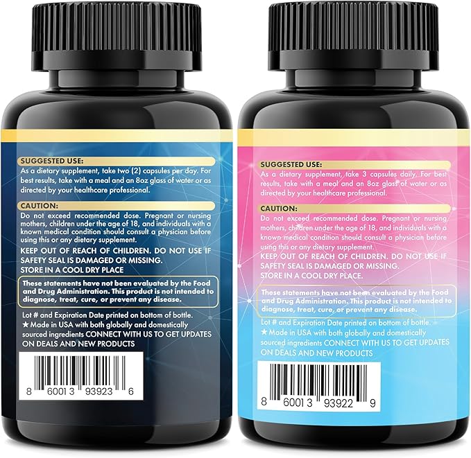 Shining Serenity Set Cortisol Support with Ashwagandha L-Theanine Magnesium Lions Mane GABA Bacopa Monnieri Collagen I II III V X Folate Biotin Keratin Hyaluronic Acid (2 Pack)