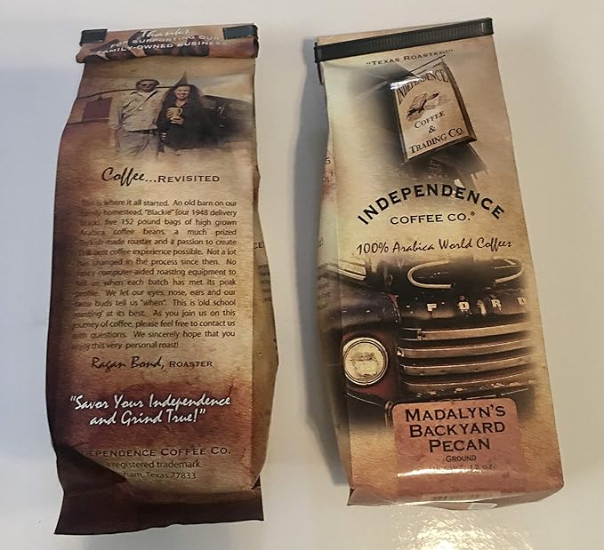 INDEPENDENCE COFFEE CO. Madalyn's Backyard Pecan Ground Coffee Medium Roast 12 oz 2 Pack