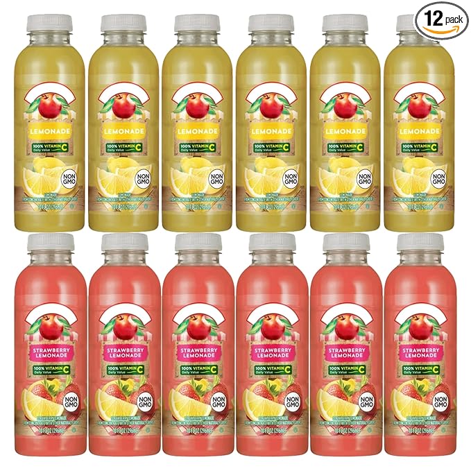 Apple nd Eve's Lemonade Variety Pack 10 fl. oz. Bottles 12 Pack (6 Lemonade + 6 Strawberry Lemonade)