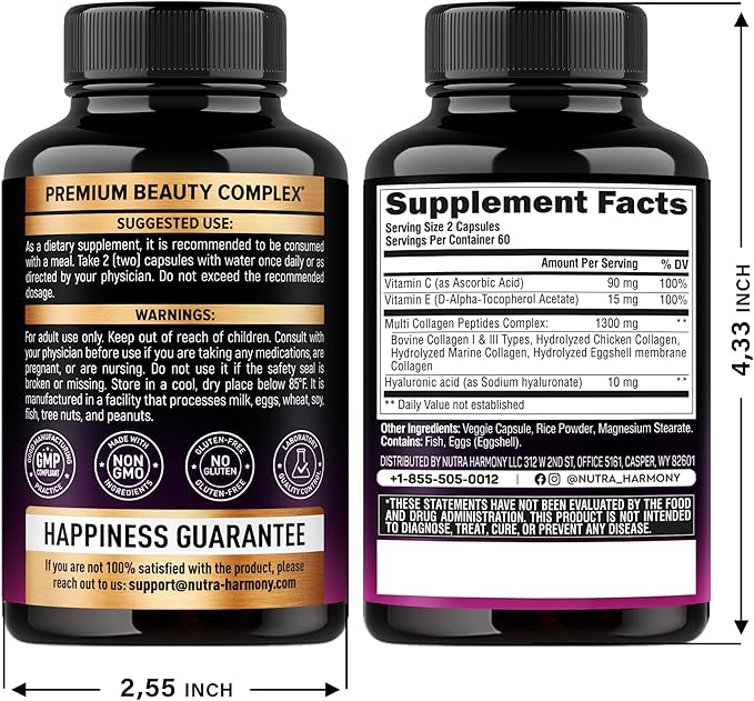 NUTRAHARMONY Collagen Peptides &amp Menopause Supplement
