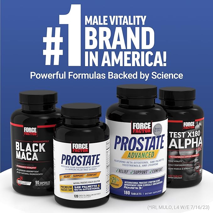 Force Factor Prostate Saw Palmetto and Beta Sitosterol Supplement for Men Prostate Health/Size Support Urinary Relief Bladder Control Reduce Nighttime Urination 60 Softgels