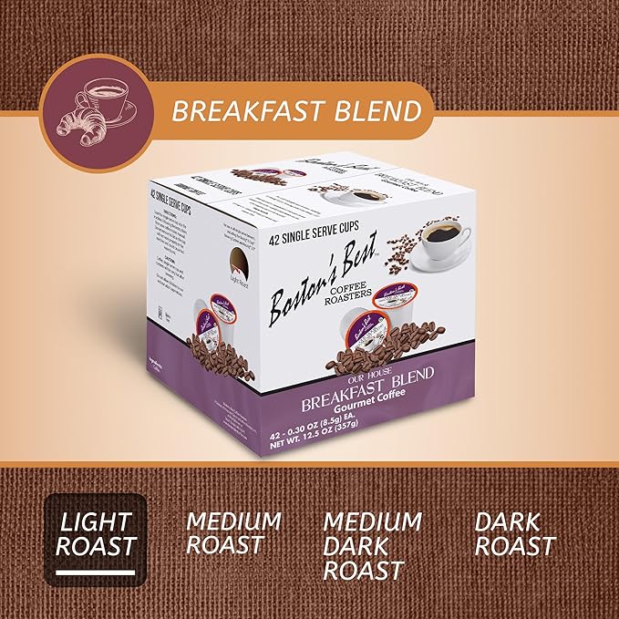 Boston’s Best - Smooth Light-Roast Breakfast Blend Delicious Gourmet Coffee Compatible with Keurig Coffee Maker 1 Count (42 Single Serve Cups)