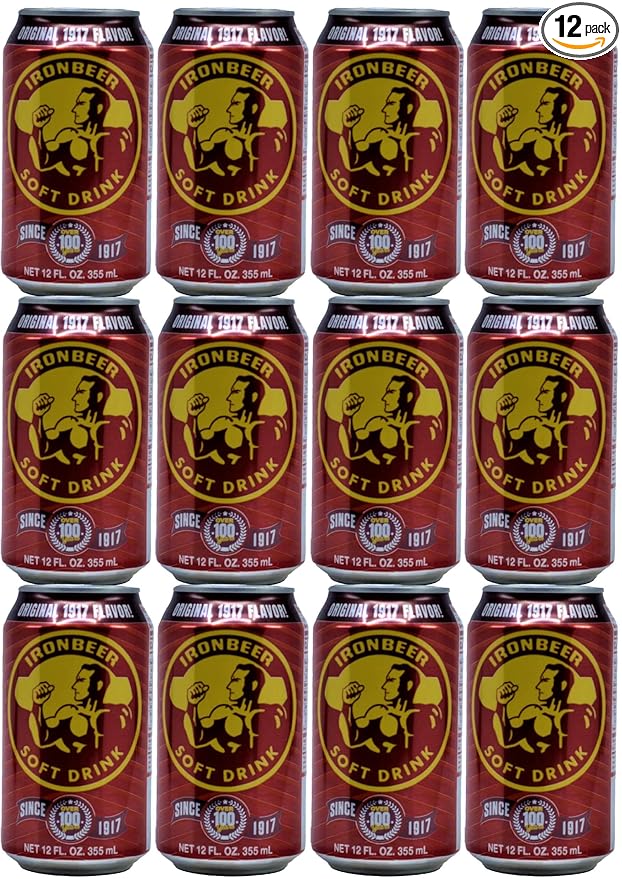 (12 Pack Bundle) of Ironbeer one of Cuba's Favorite Soda Beverages | A Soft Drink Package Bundle That's Great With Any Care Package | If You like Dr.Pepper or Cream Soda U Will Love This One | 12