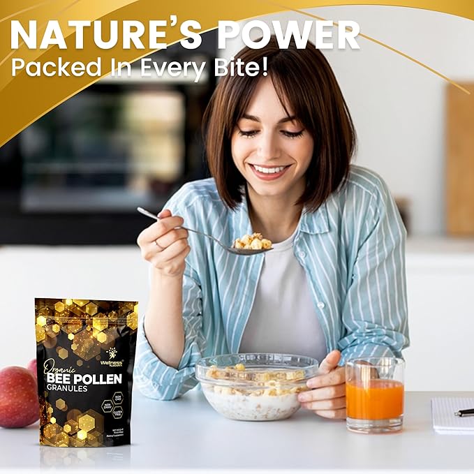 Bee Pollen Granules Third-Party Tested 1 Lbs. - Bee Pollen for Women Keto-Friendly Super Food Supplement Packed with Proteins Vitamins &amp Minerals - Immune Support Energy Boost Digestive Welln