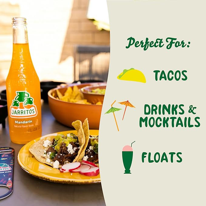 Jarritos - Mexican Soda Soft Drinks Pineapple (17.7 oz 524ml) 24 Bottles - Made with Real Cane Sugar - 0g Fat - Made in Mexico - Natural Flavor Soda Pop - Party &amp BBQ Beverages