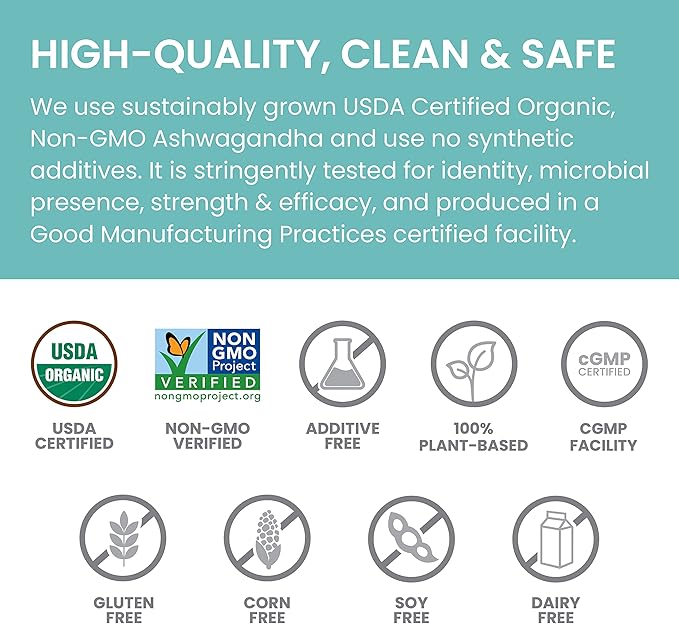 Himalaya 100% USDA Certified Organic Ashwagandha Root Powder Herbal Supplement Supports Relaxation Stress Relief Energy Occasional Sleeplessness Non-GMO Vegan Flavorless 7.9 Oz Bag
