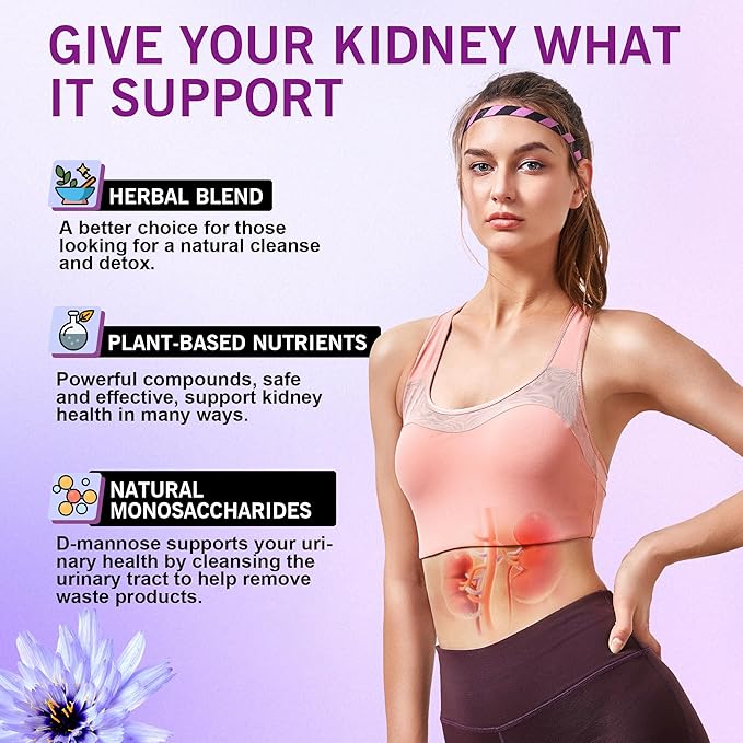 D mannose Gummies for Women Kidney Cleanse Detox &amp Repair Gummies – Urinary Health &amp Kidney Stone* Support Chewable D-mannose with Astragalus Dandelion Milk Thistle – Vegan Sugar-Free 60
