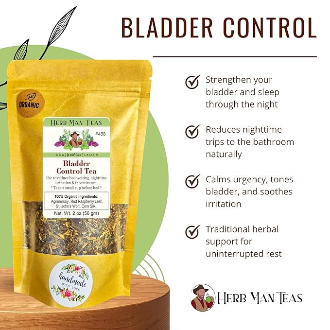 BLADDER CONTROL TEA – Nighttime Bladder Support &amp Fewer Bathroom Trips – Organic Loose Leaf – by Master Herbalist Khabir | Corn Silk Agrimony &amp Stinging Nettle