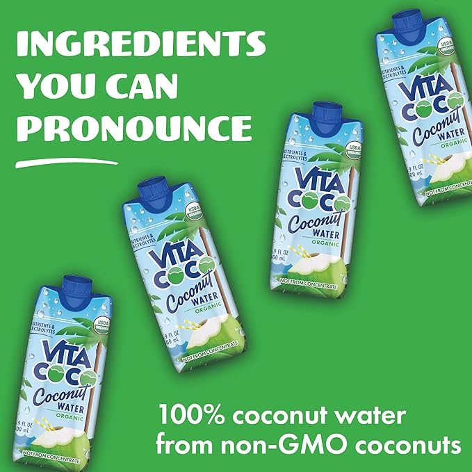 Vita Coco Coconut Water Pure Organic | Refreshing Coconut Taste | Natural Electrolytes | Vital Nutrients (Pack of 12 11.1 Oz and 16.9 Oz)