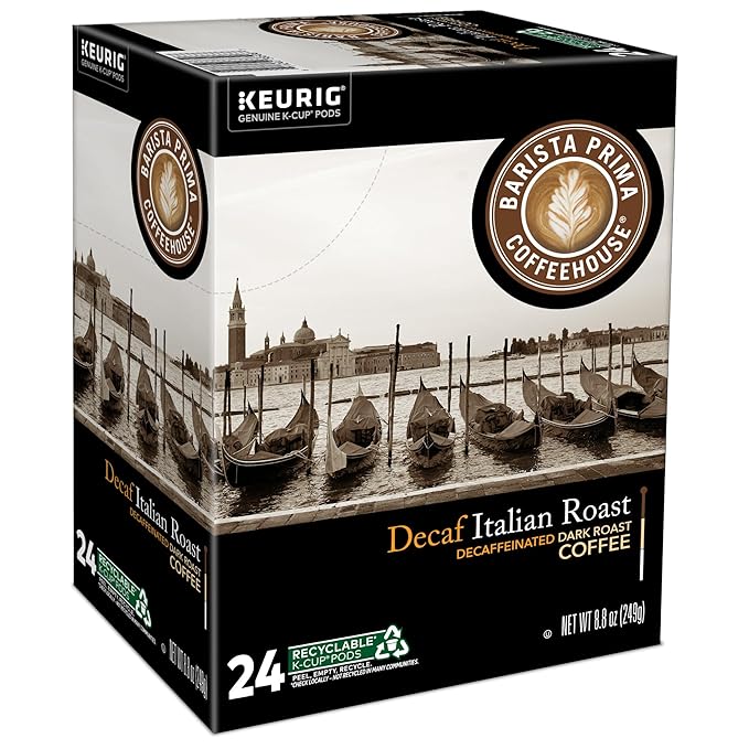 Barista Prima Coffeehouse Italian Roast Decaf Keurig Single Serve K-Cup Pods 96 count