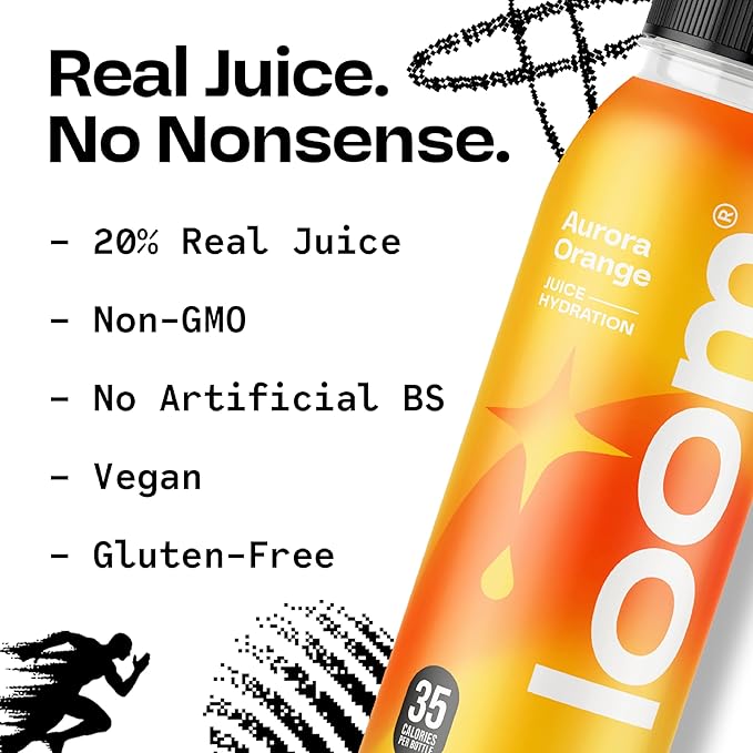 Drink Loom Variety Pack Orange Apple Grape Low Sugar Juice Real Fruit No Added Sugar Healthy Hydration 30 Calories12 oz bottles 12 pack