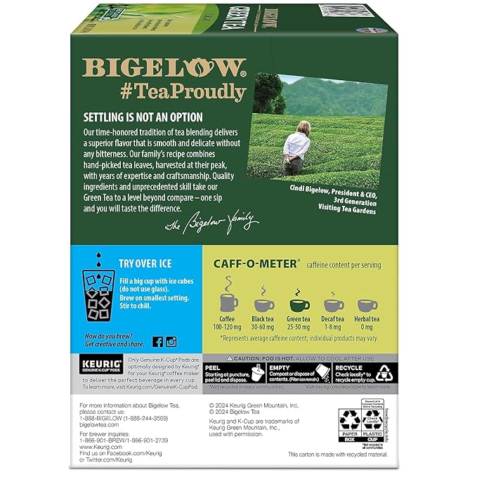 Bigelow Green Tea Keurig Single-Serve K-Cup Pods (Pack of 24)