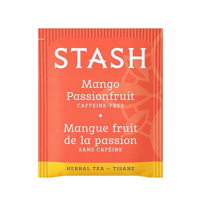 Stash Tea Mango Passionfruit Herbal Tea - Naturally Caffeine Free Non-GMO Project Verified Premium Tea with No Artificial Ingredients 20 Count (Pack of 6) - 120 Bags Total