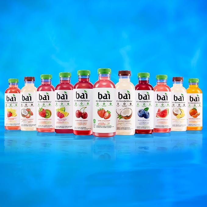 Bai Antioxidant Infused Water Beverage Brasilia Blueberry with Vitamin C and No Artificial Sweeteners 18 Fluid Ounce Bottle 12 Pack