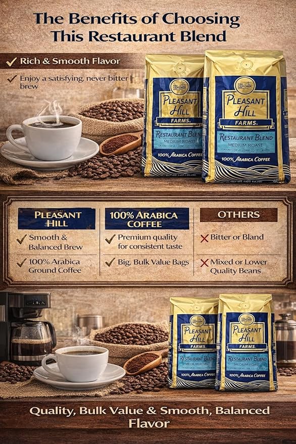 Pleasant Hill Farms Arabica Ground Coffee 5 lb 2-pack