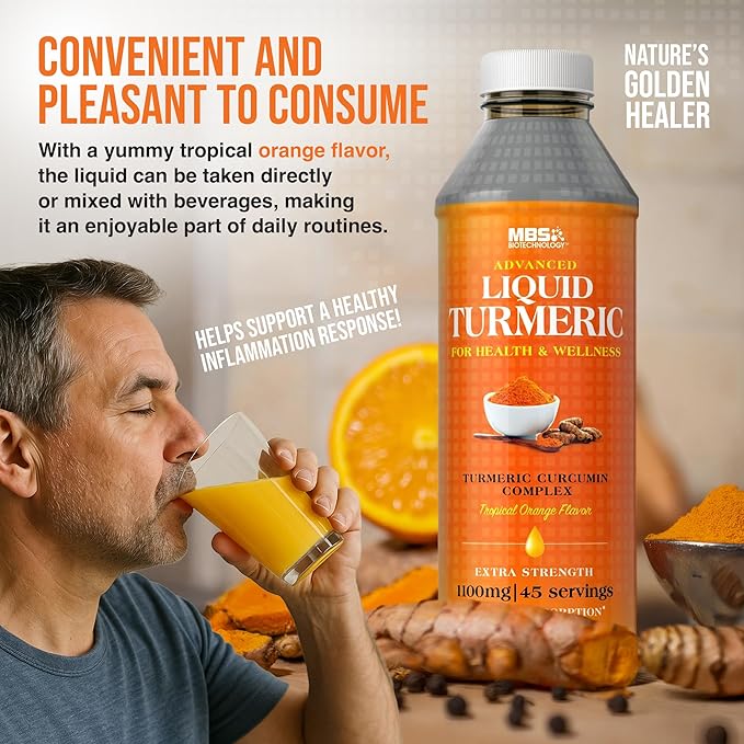 Advanced Liquid Turmeric – High Absorption Curcumin with Black Pepper &amp Vitamin D3 for Maximum Bioavailability – Joint Inflammation &amp Immune Support – 20 fl oz