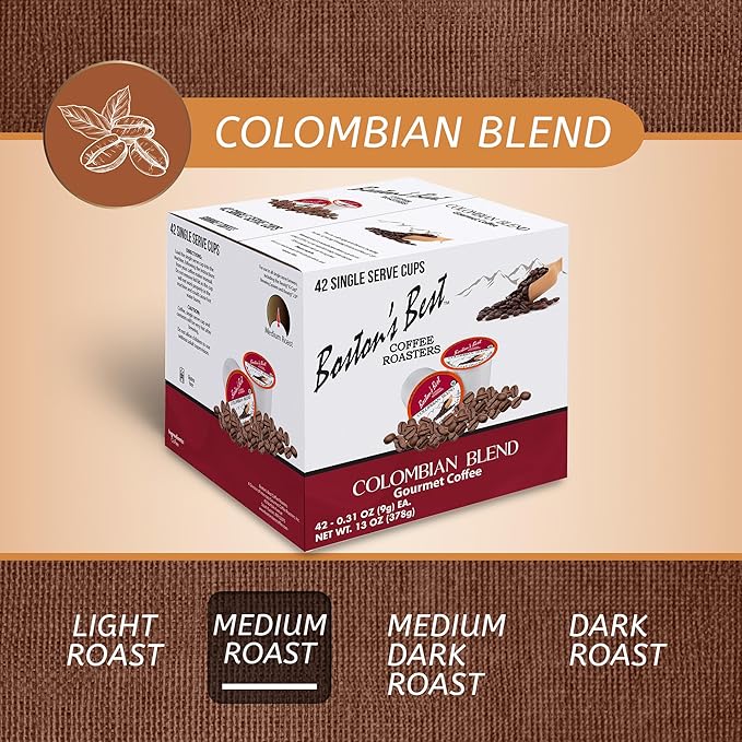 Boston’s Best - Colombian Blend Delectable Gourmet Coffee Bold Medium Roast Compatible with Keurig Coffee Maker - 1 Count (42 Single Serve Cups)