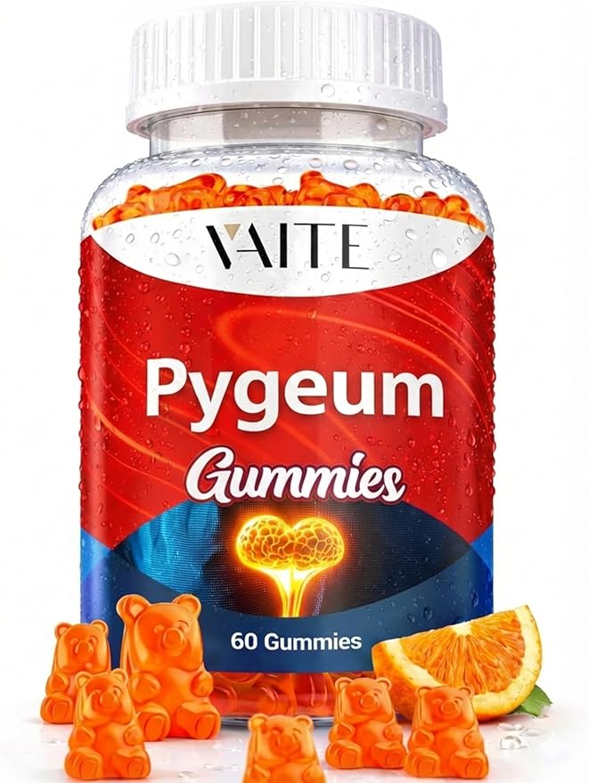 VAITE Pygeum Supplement Gummies 500mg - Vegan Chewables with Africanum Bark Extract Plant-Based Supplements for Male Non-GMO Gluten-Free Sugar-Free Gelatin-Free 60 Chews Gummy