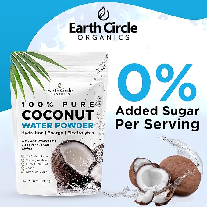 Coconut Water Powder (8oz) with Chlorella Supplement Bundle – Vegan Hydration &amp Wellness Support No Additives