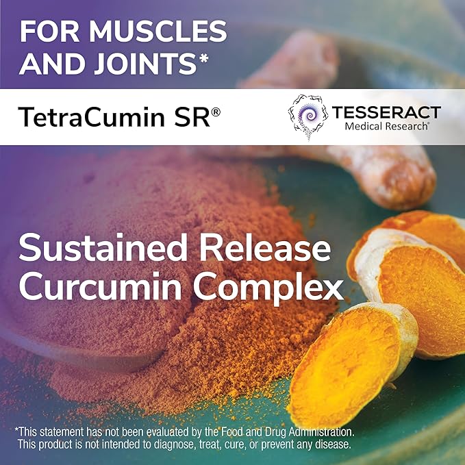 TetraCumin SR Joint Support Supplement Sustained Release Turmeric Curcumin Metabolite Proprietary Joint Supplements for Women &amp Men Helps Promote Muscle &amp Joint Health 120 Capsules