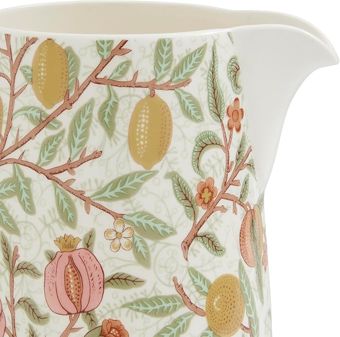 Spode Morris &amp Co Fruits Jug 48 Oz - Decorative Botanical Pitcher with Spout &amp Handle for Water Juice Iced Tea Lemonade &amp Refreshments Home &amp Kitchen Tableware Dining &amp Enter