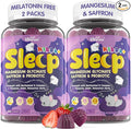 Kids Sleep Gummies- Magnesium Glycinate with Vitamin B6 D3 L-Theanine GABA Chamomile Saffron Methylate B12 for Peaceful Sleep Relax Brain &amp Muscle Bedtime Unwind Melatonin Free120 Cts