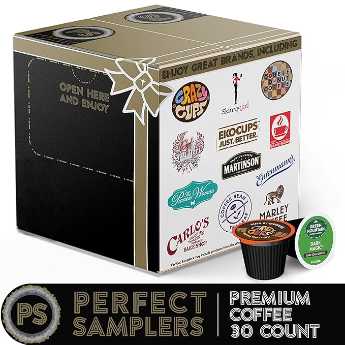 Crazy Cups Variety Pack Sampler Assorted Single Serve Coffee Pods Premium Coffee 30 Count