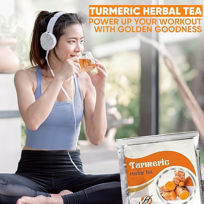 HERBOGANIC Turmeric Herbal Tea - Digestion Support and Immune Boost | Refreshing and Delicious Blend | Natural Ingredients | 120 Tea Bags