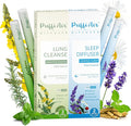 Herbal Diffuser Duo Lung Cleanse and Sleep Diffuser with Extracts of Mullein and Melatonin 100% Natural Swap Day &amp Night Duo 4 Sticks 600 Uses Each=